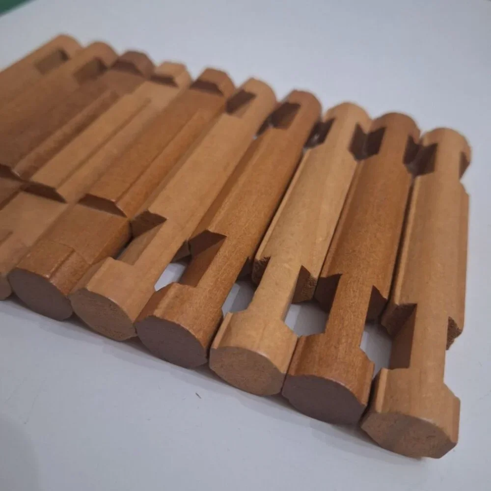 Lincoln Logs Wooden Round‎ Replacement Pieces 2 Notch 4.5 Inch Short Light Brown